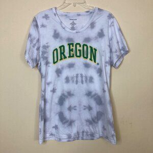Boxercraft University of Oregon T-Shirt Womens 2X White Gray Tye Dye Ducks